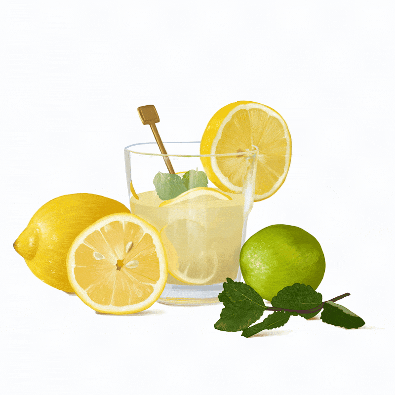 Gif animé de l'illustration culinaire de citronnade