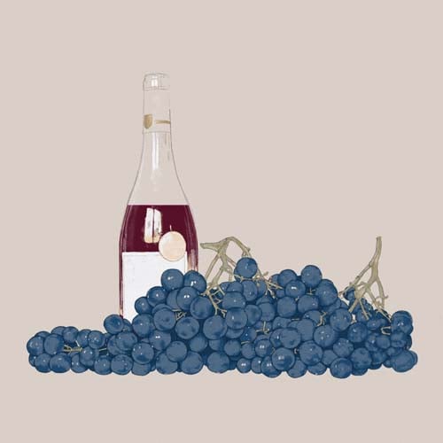 Raisin et bouteille